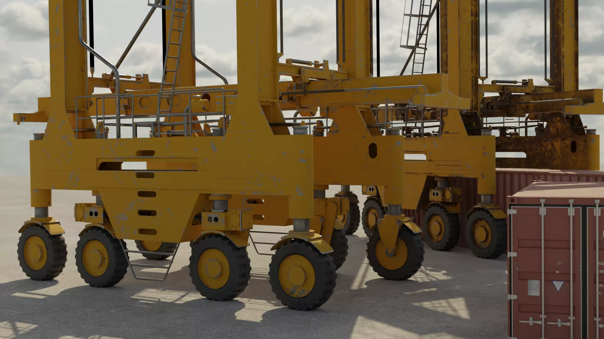 Straddle Crane Low-poly 3D model_3