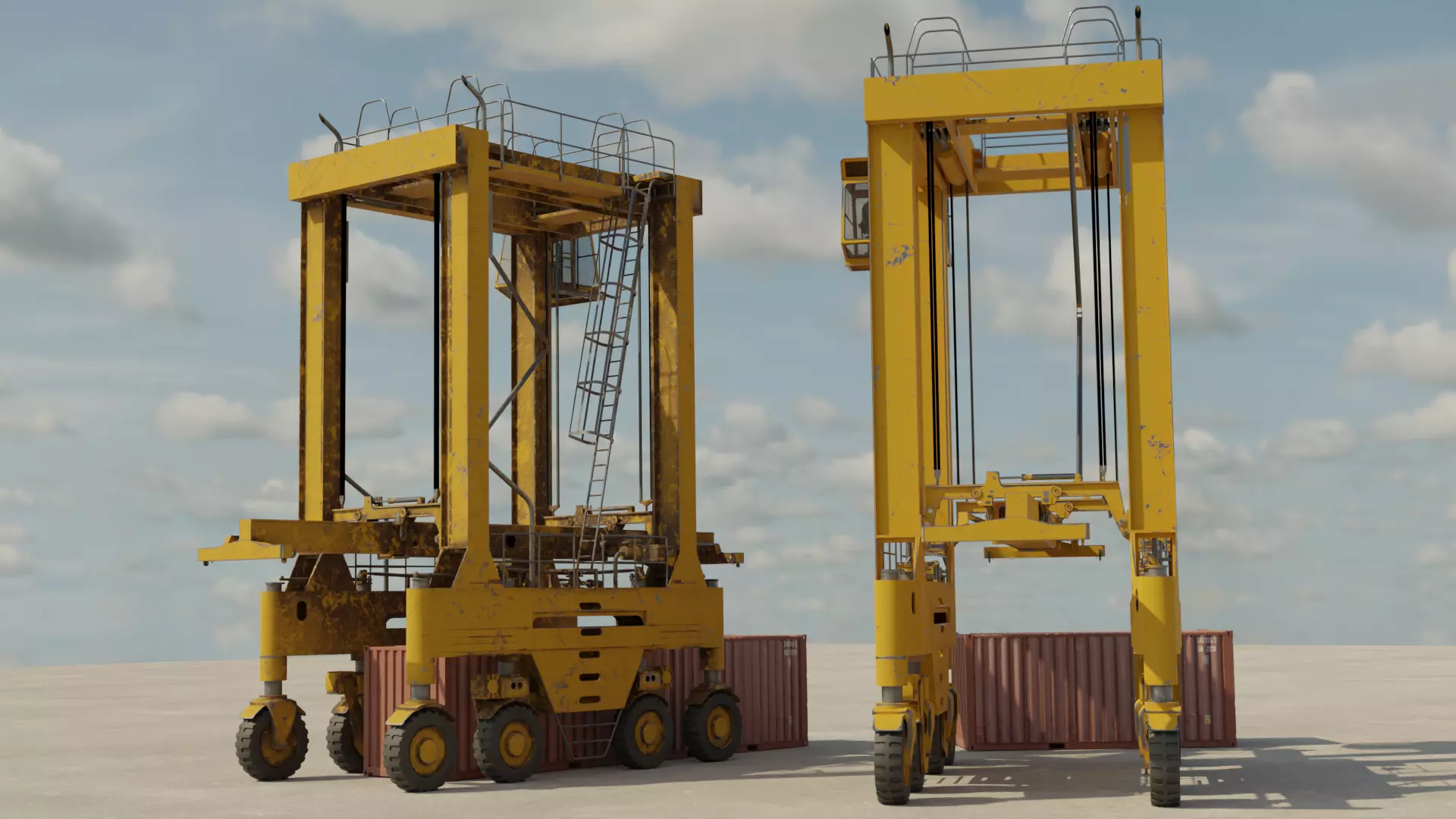 Straddle Crane Low-poly 3D model_5