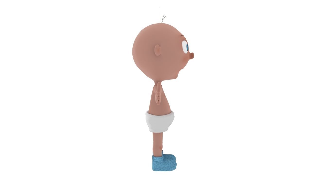 3D Cartoon Baby Rigged Model Low-poly 3D model_6