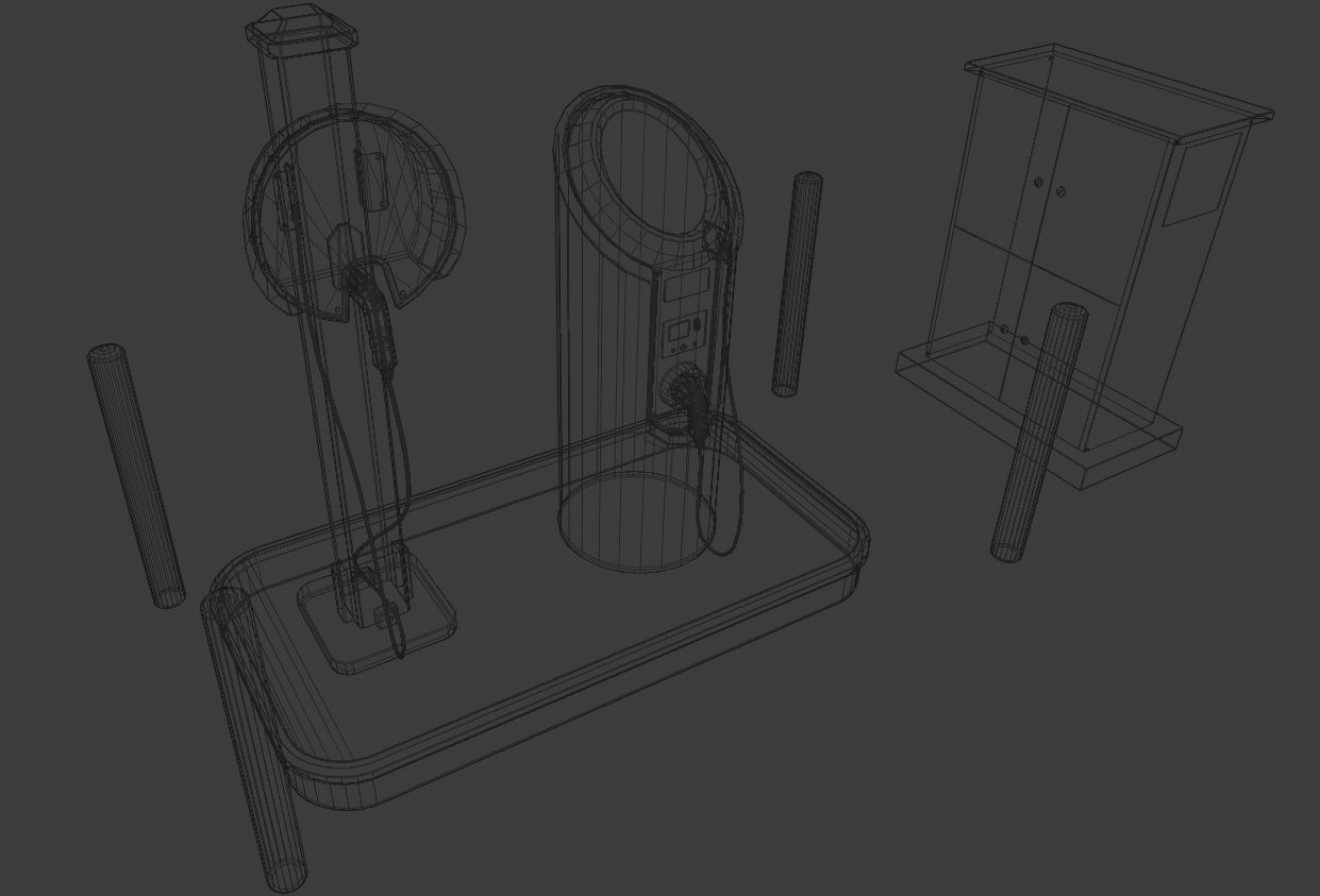 Electric Car Charging Station Low-poly 3D model_4