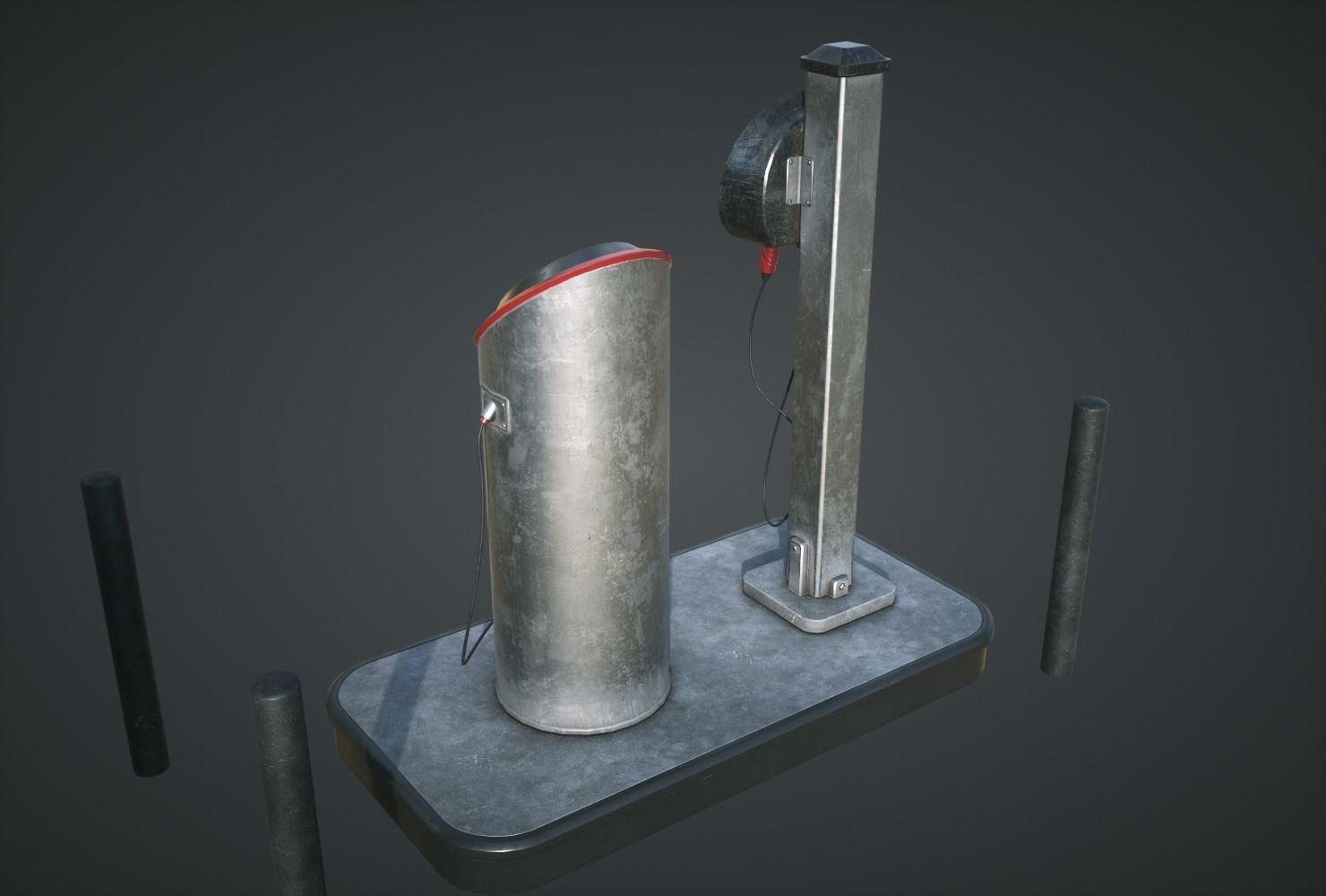 Electric Car Charging Station Low-poly 3D model_3