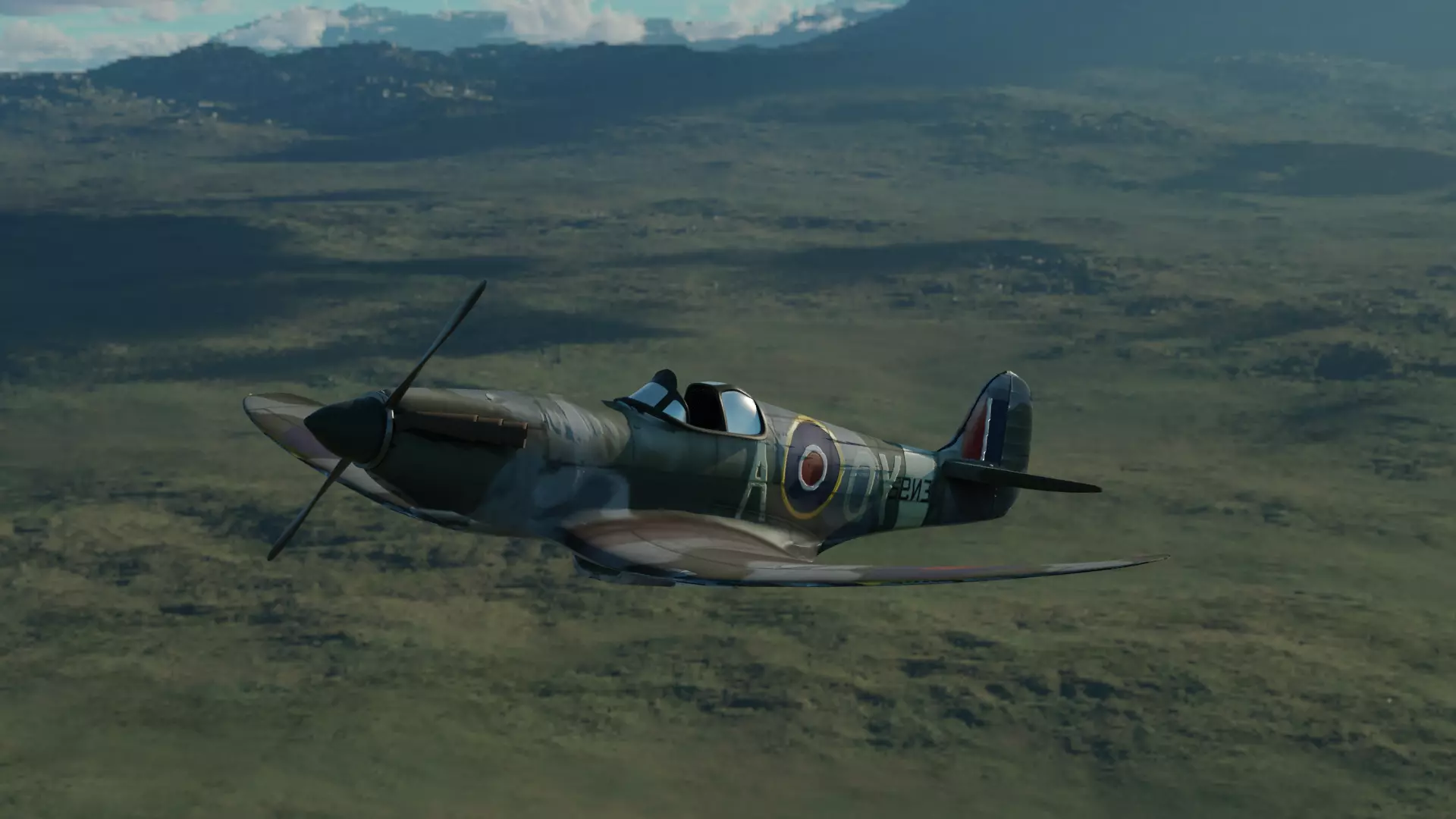 Low poly game ready  supermarine spitfire aircraft from wwii Low-poly 3D model_0