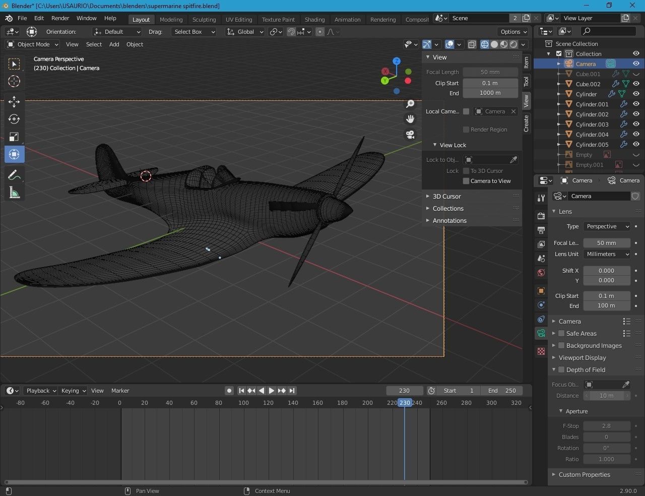 Low poly game ready  supermarine spitfire aircraft from wwii Low-poly 3D model_1