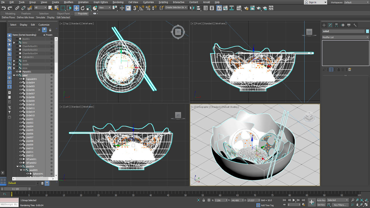 3D Food in ISO view for apps Low-poly 3D model_14