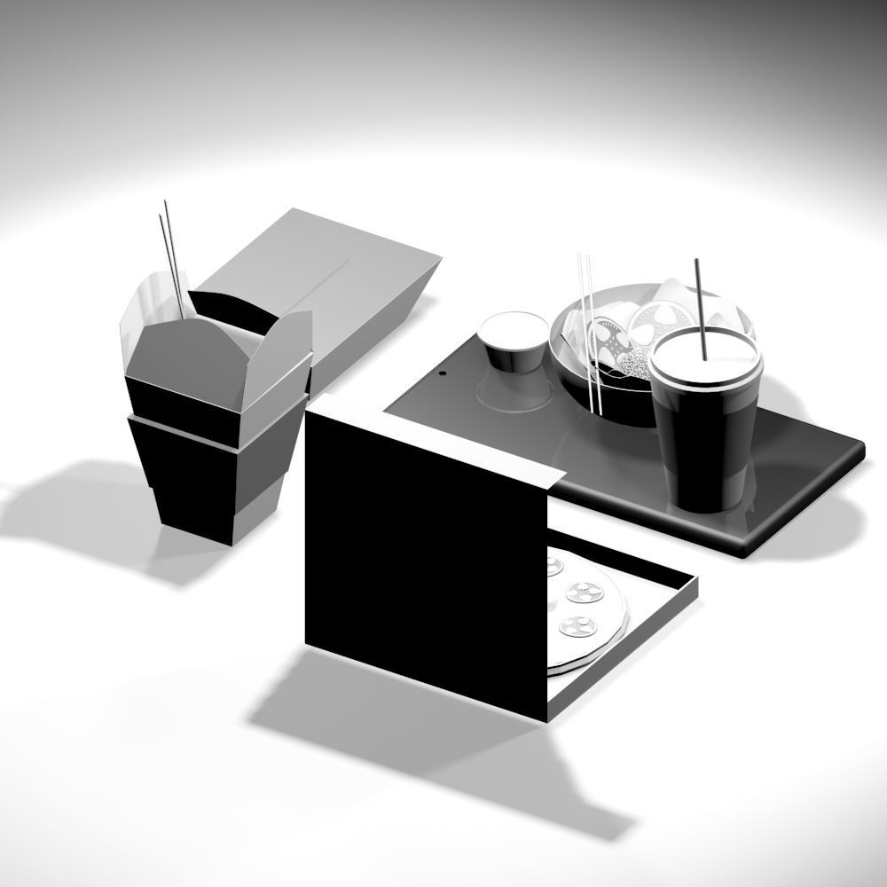 3D Food in ISO view for apps Low-poly 3D model_3