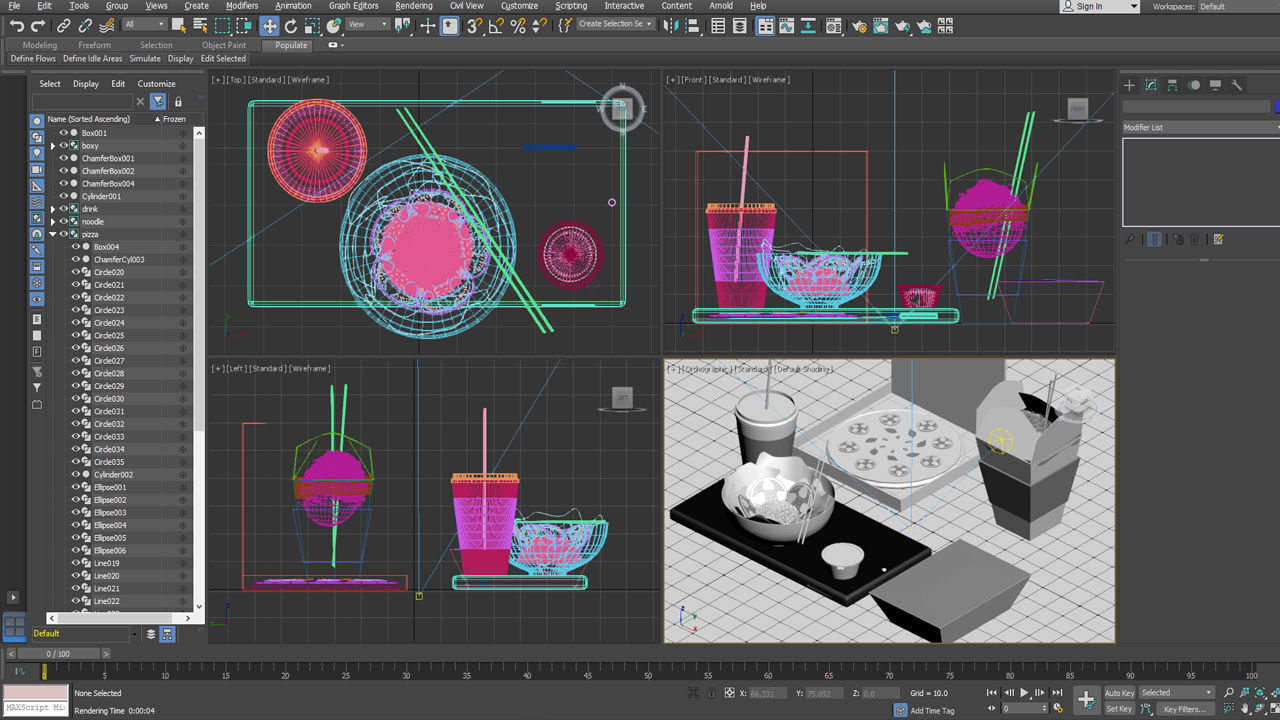 3D Food in ISO view for apps Low-poly 3D model_4
