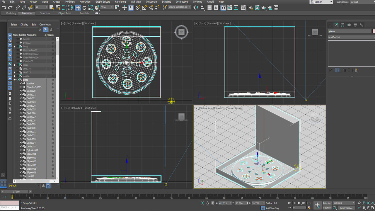 3D Food in ISO view for apps Low-poly 3D model_12