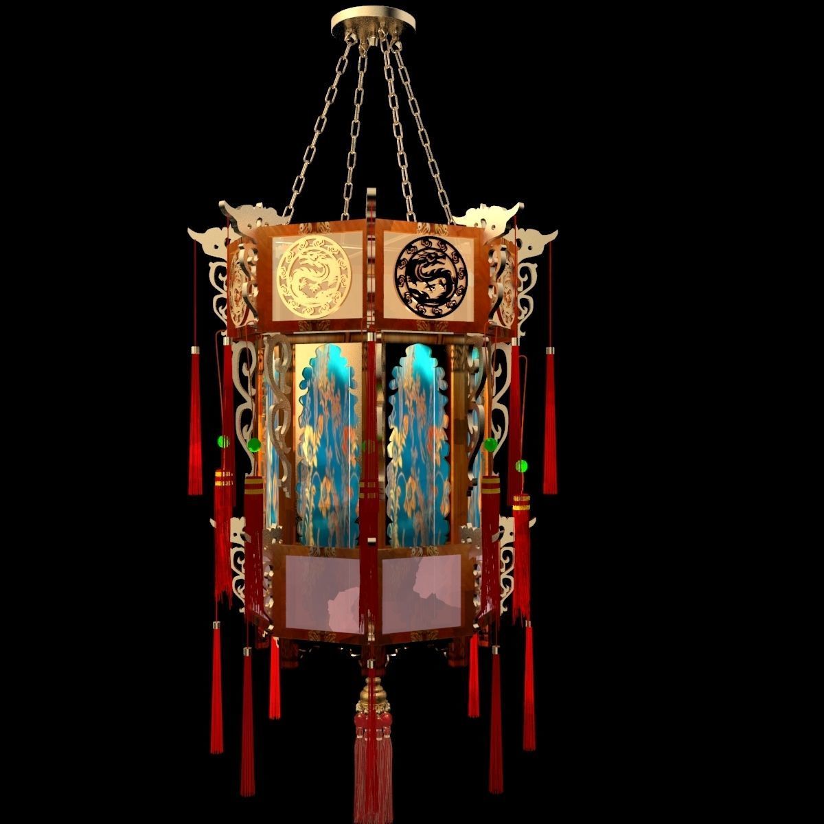 Chinese Palace Lantern 3D model_3