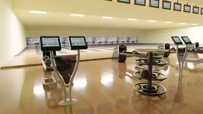 bowling alley Low-poly 3D model