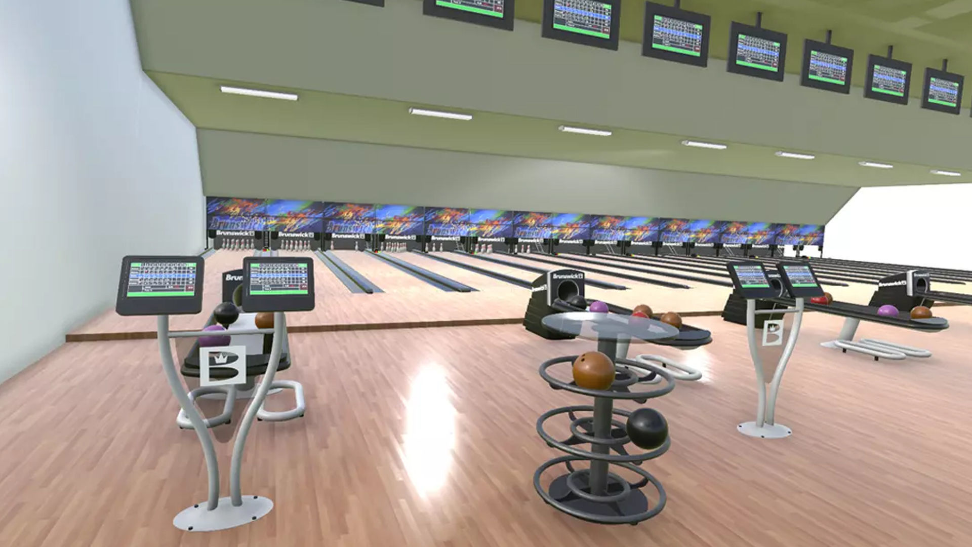 bowling alley Low-poly 3D model_7