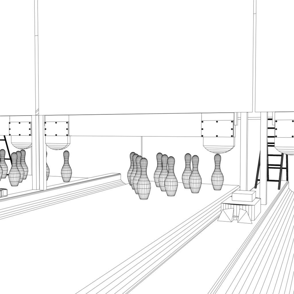 bowling alley Low-poly 3D model_10