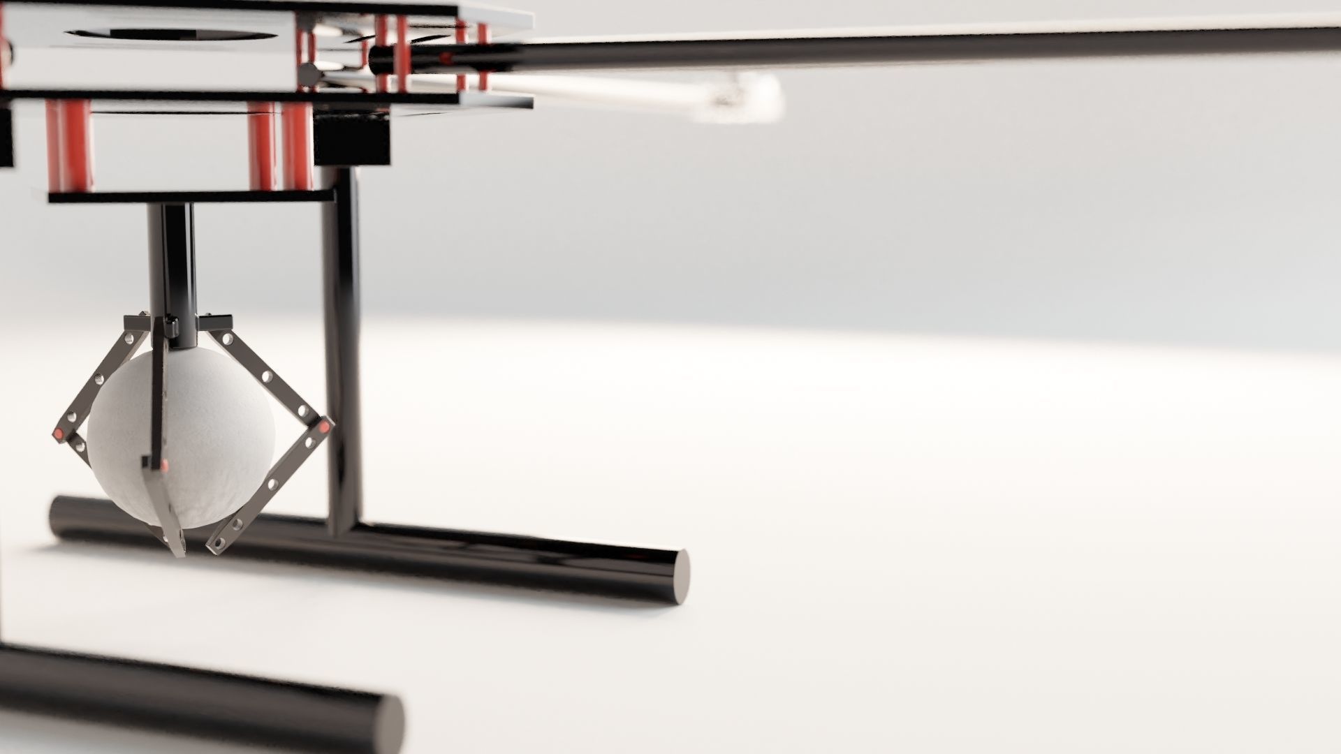 Drone with ball Low-poly 3D model_3