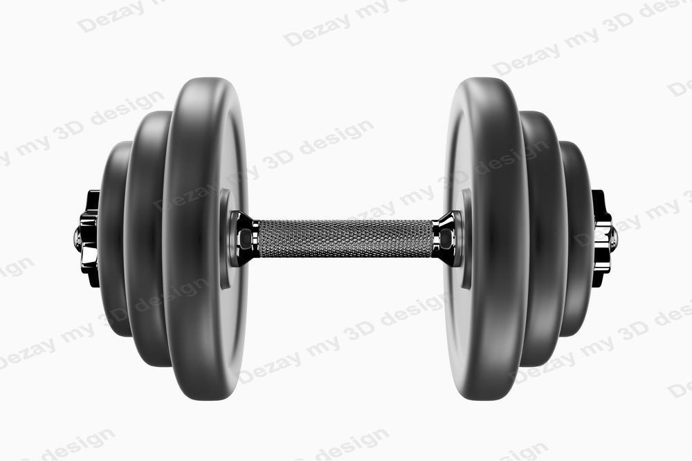 Set of dumbbells for sports 3D model_4