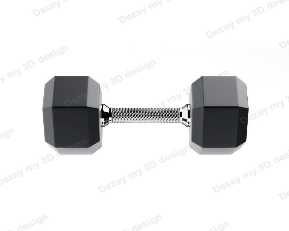 Set of dumbbells for sports 3D model_3