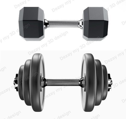Set of dumbbells for sports 3D model