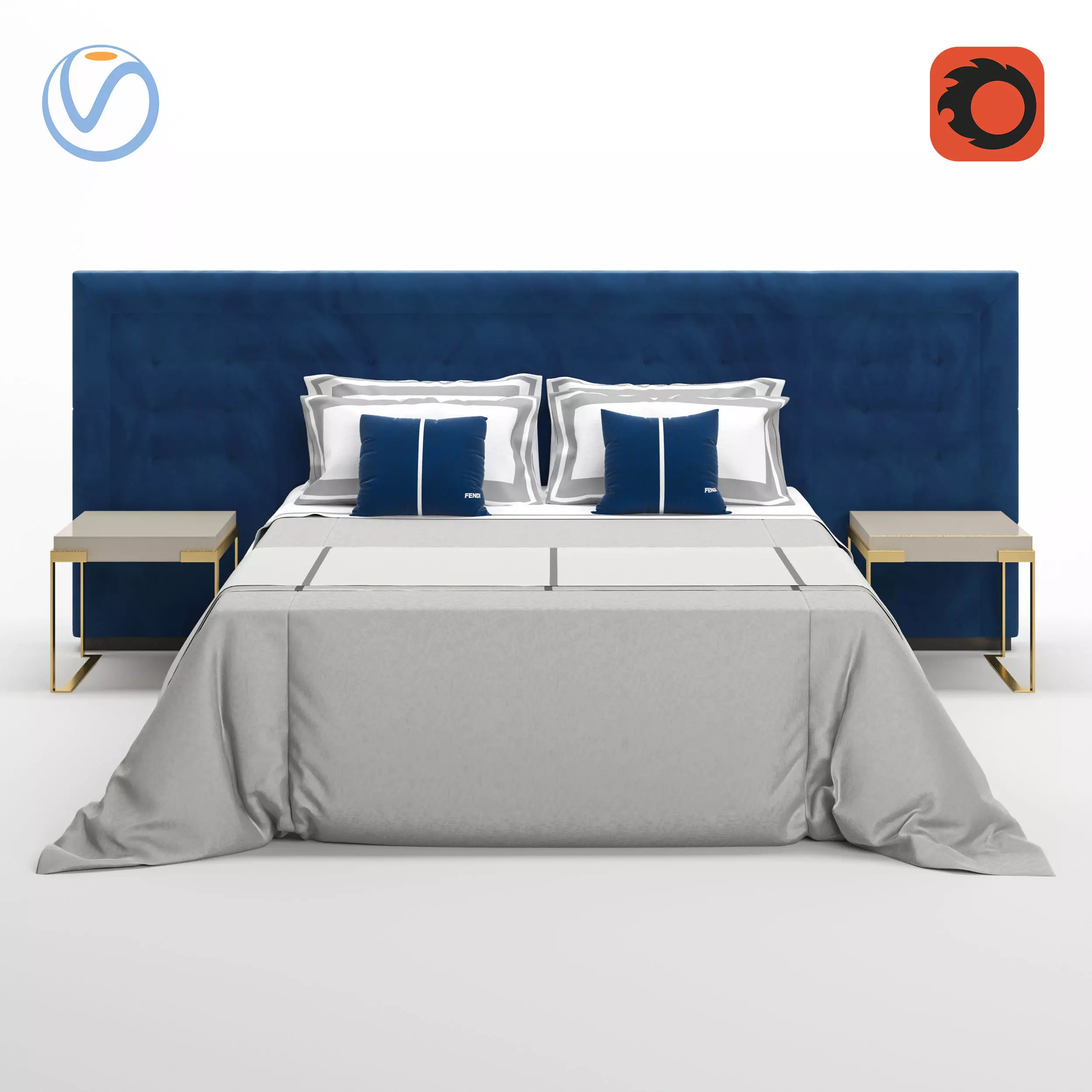 Fendi Pincio Bed 3D model_0