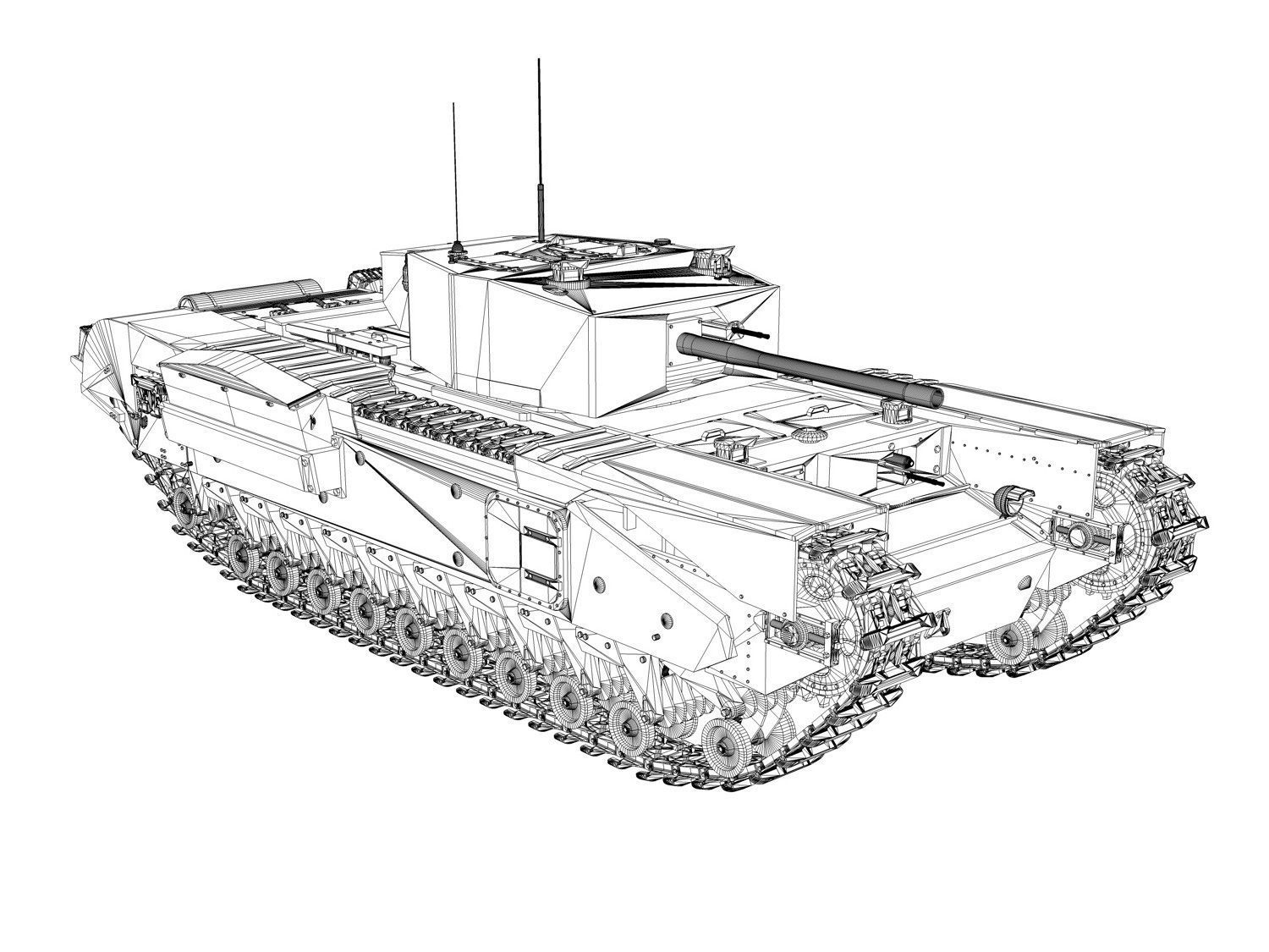 Churchill Infantry Tank MK III 3D model_10
