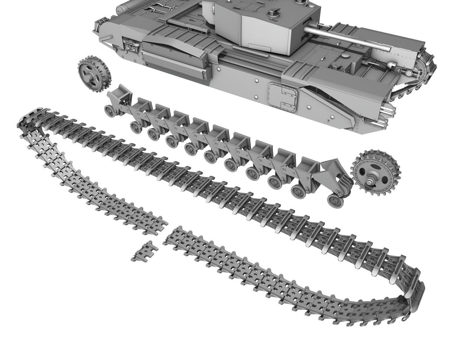Churchill Infantry Tank MK III 3D model_9