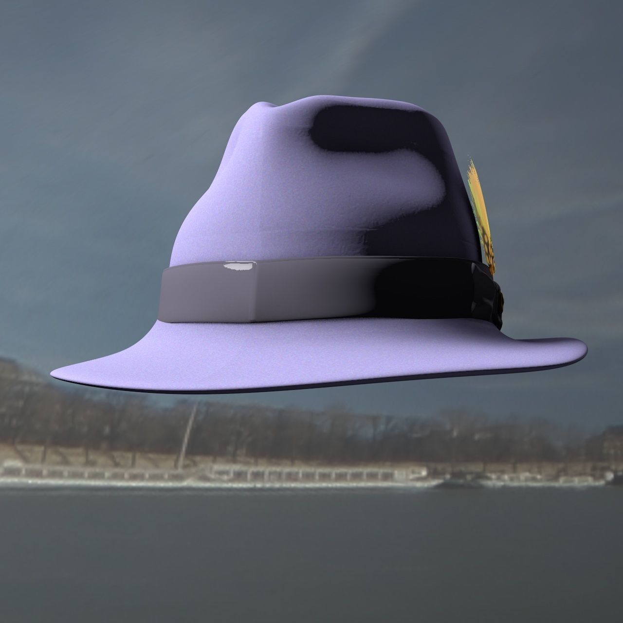 Trilby Hat Package 3D model_4