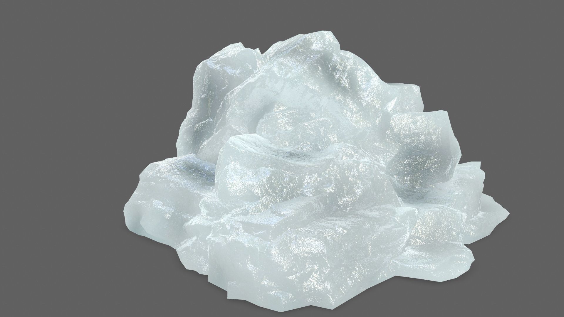 ice set rock Low-poly 3D model_4
