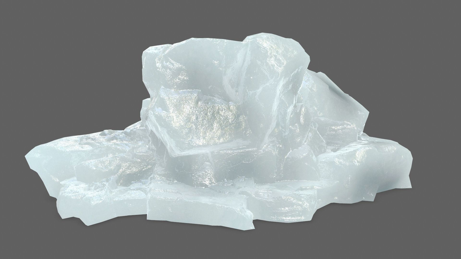 ice set rock Low-poly 3D model_6