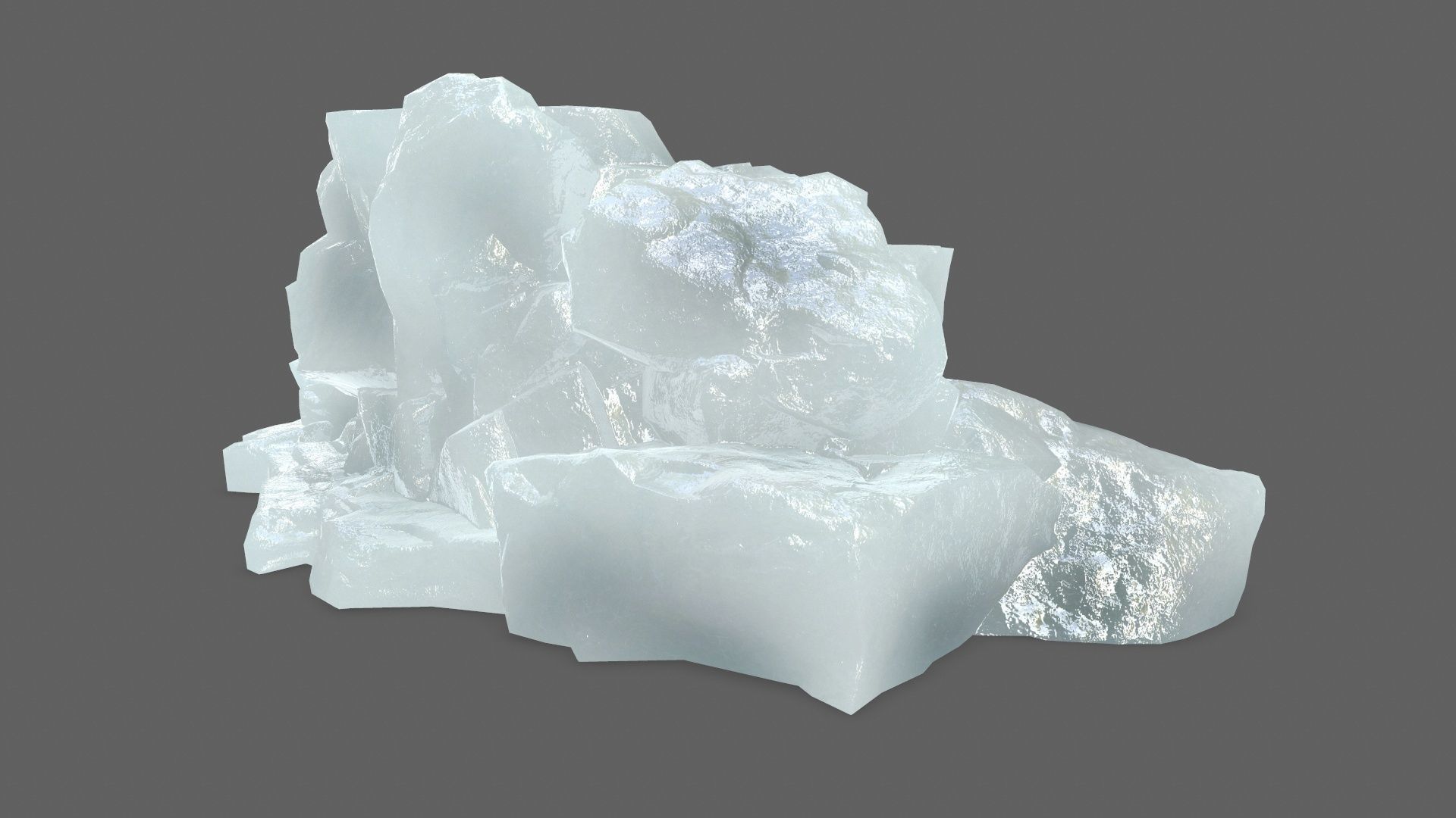 ice set rock Low-poly 3D model_13
