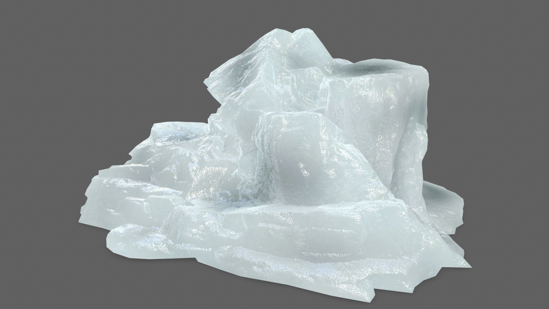 ice set rock Low-poly 3D model_3