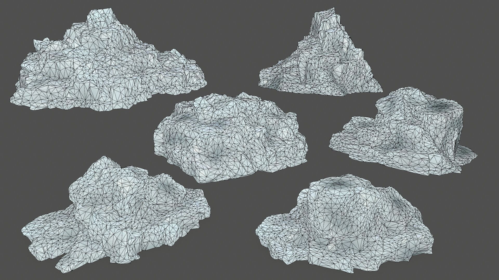 ice set rock Low-poly 3D model_29