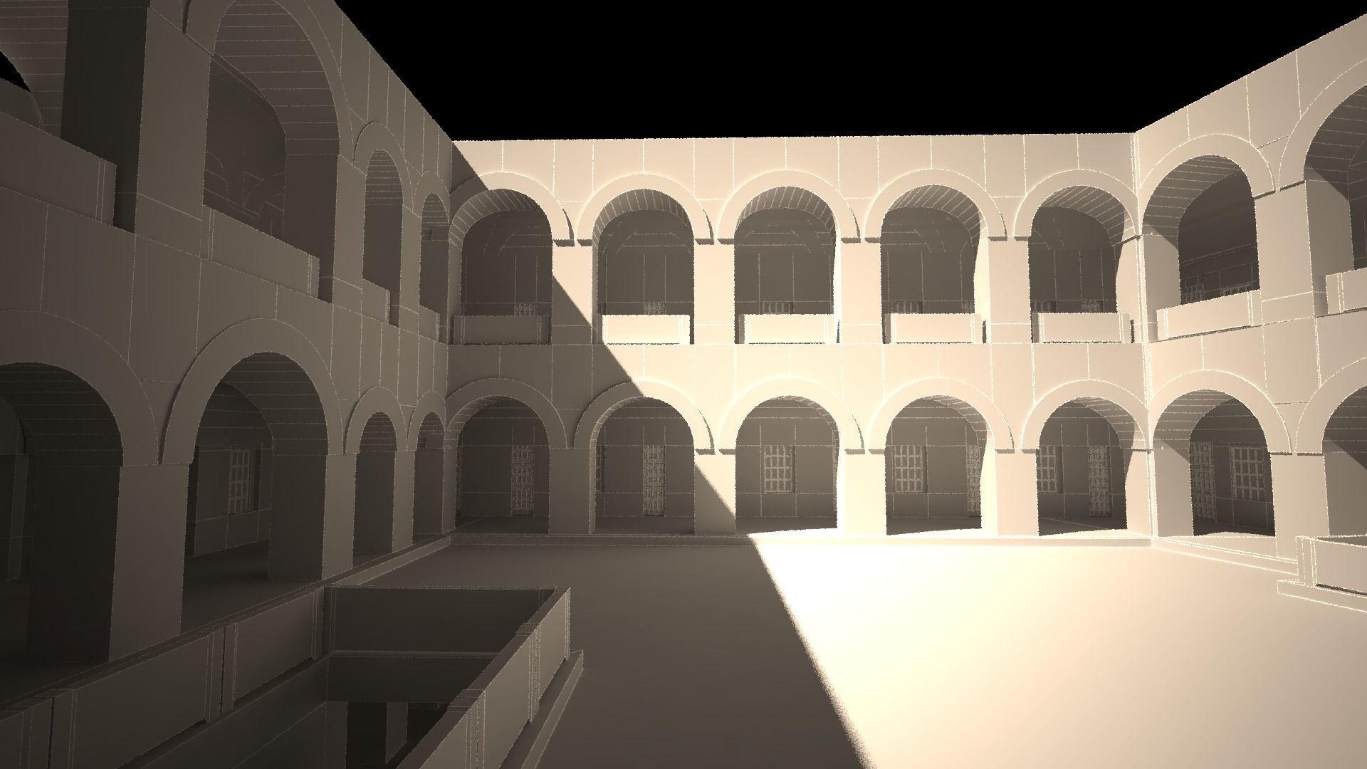 caravanserai room in middle of building 3D model_9