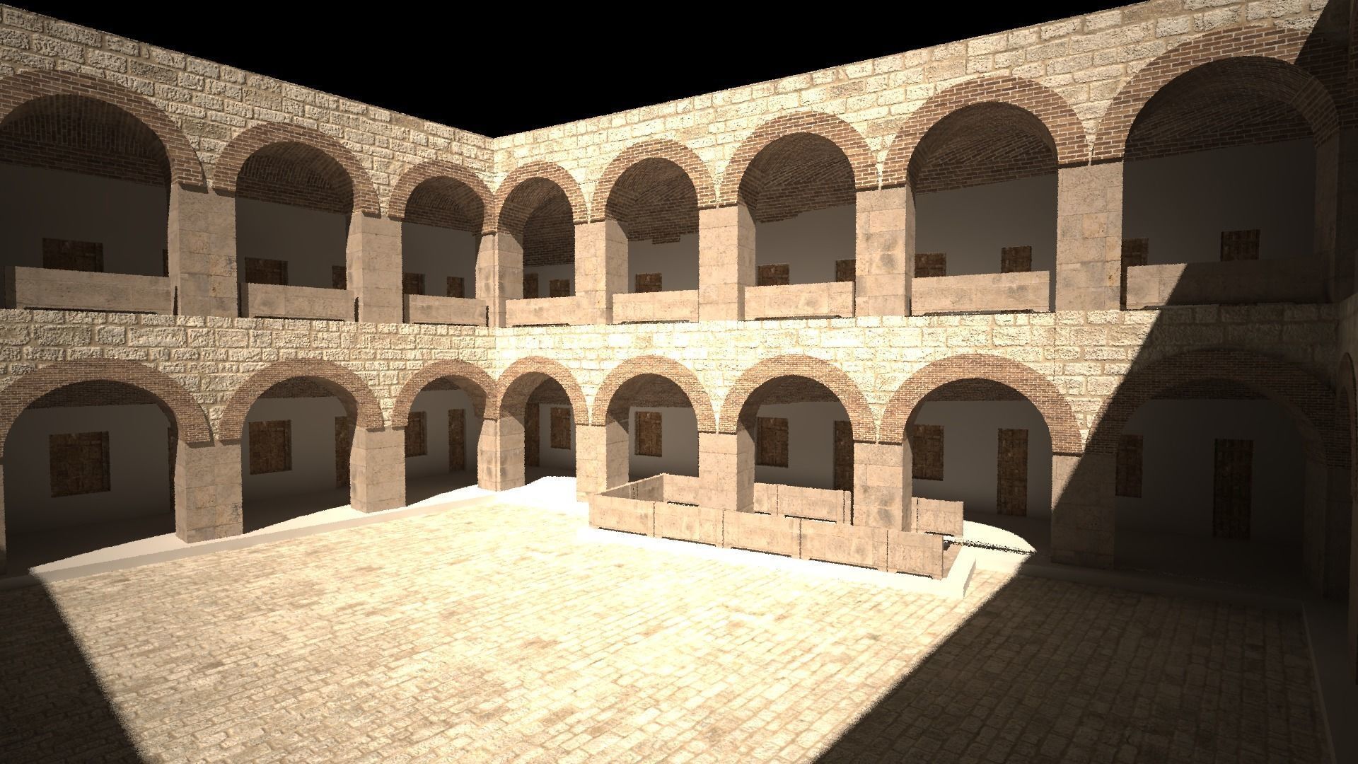 caravanserai room in middle of building 3D model_3