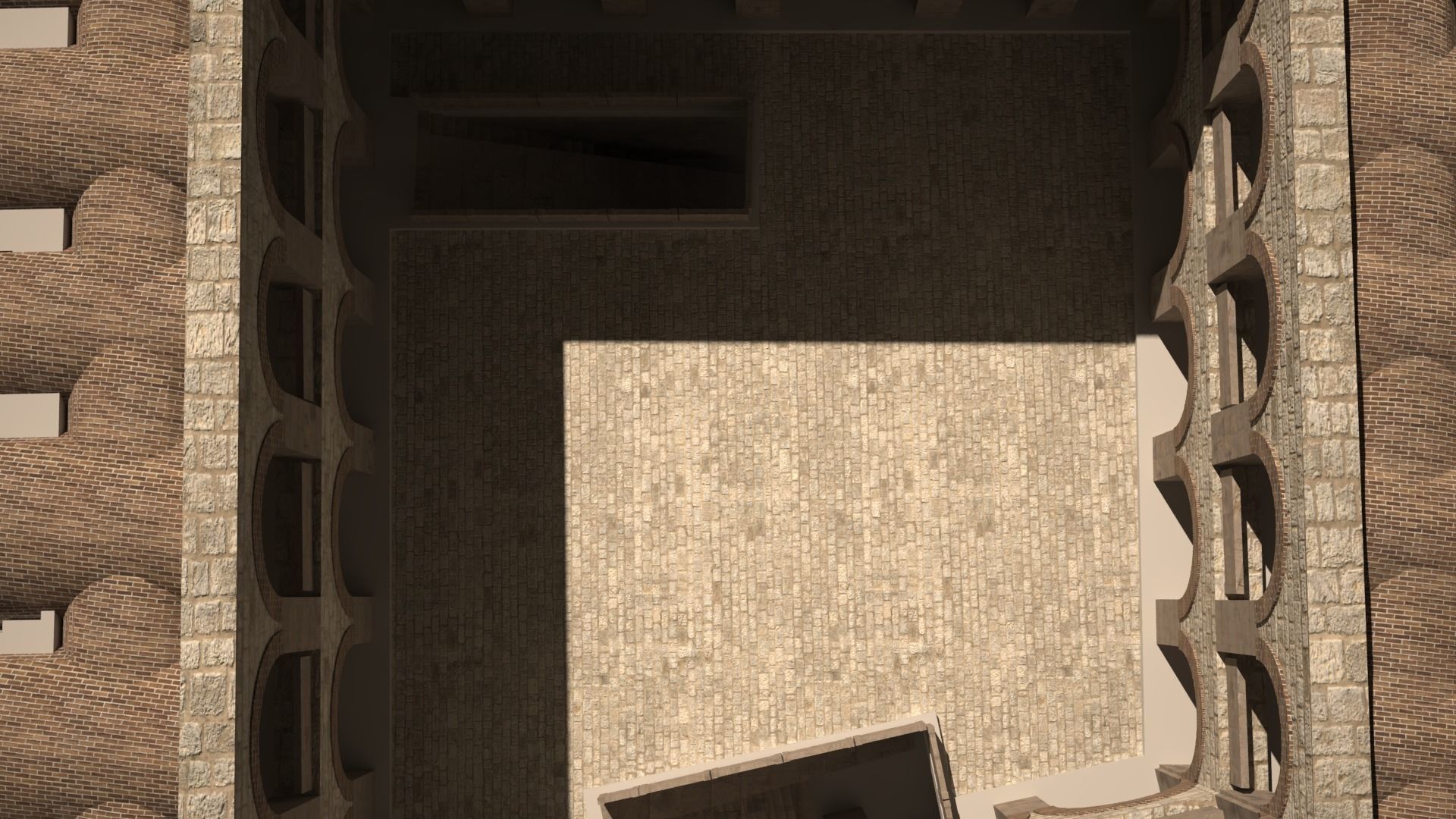 caravanserai room in middle of building 3D model_6