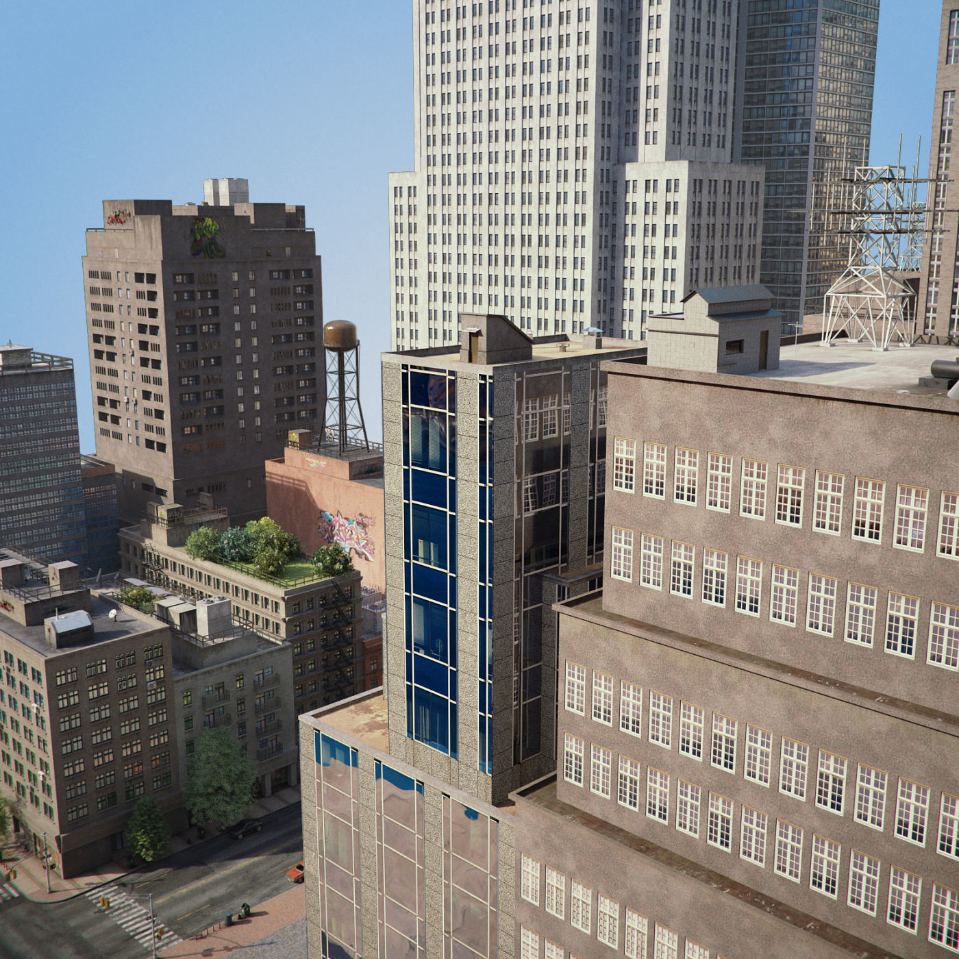 Realistic City District H30-A8 3D model_10