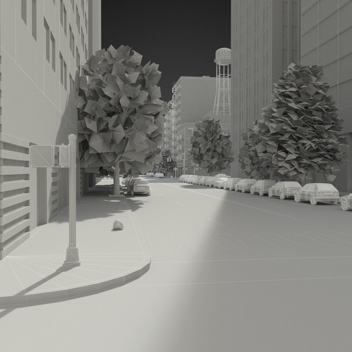 Realistic City District H30-A8 3D model_17