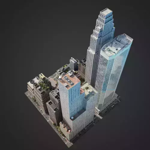 Realistic City District H30-A8 3D model