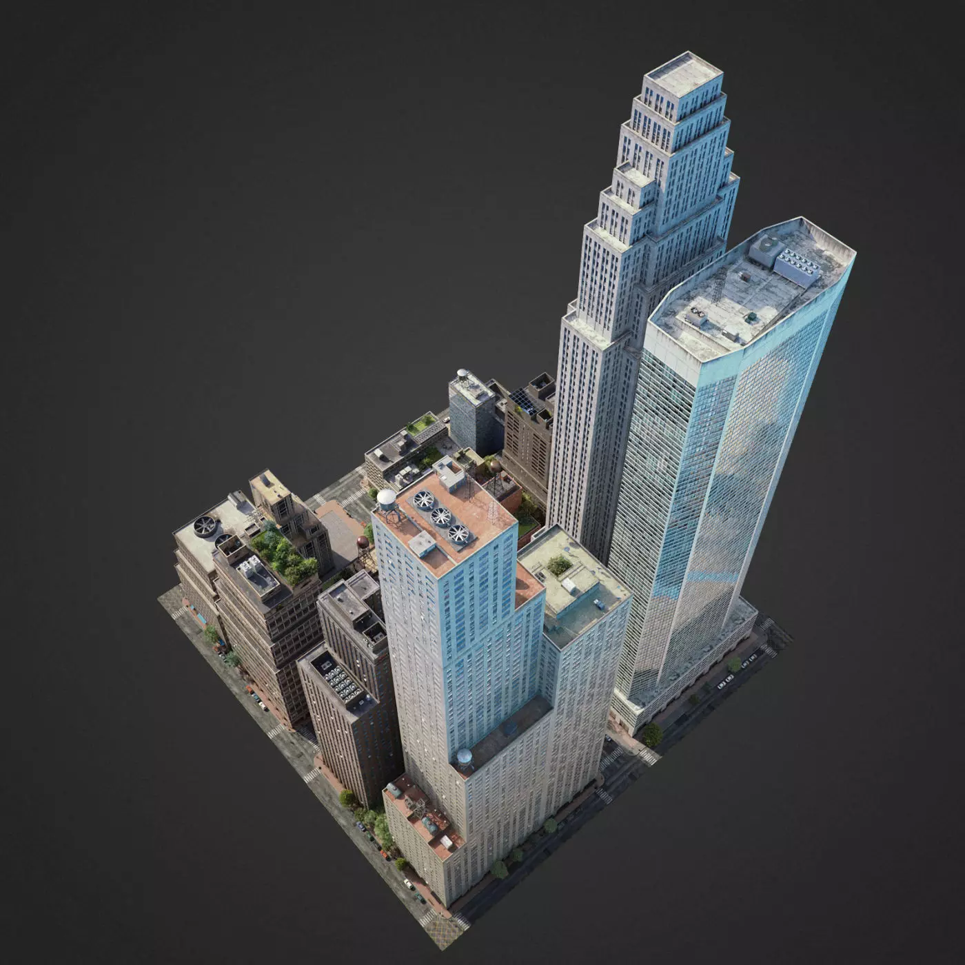 Realistic City District H30-A8 3D model_0