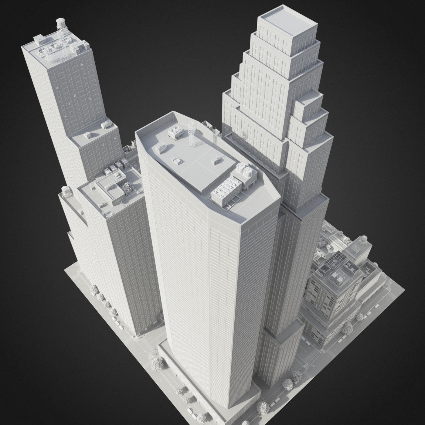 Realistic City District H30-A8 3D model_16