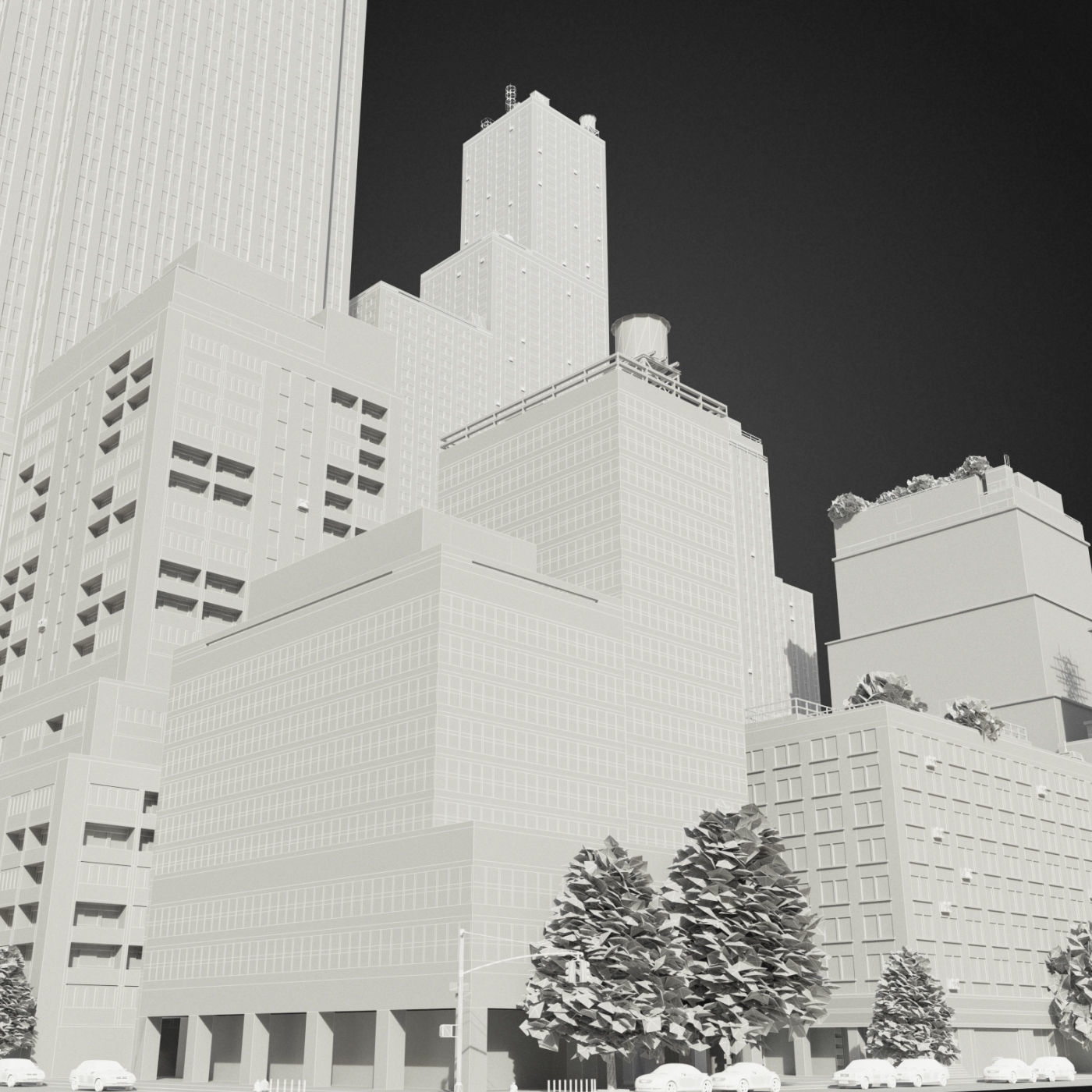 Realistic City District H30-A8 3D model_22