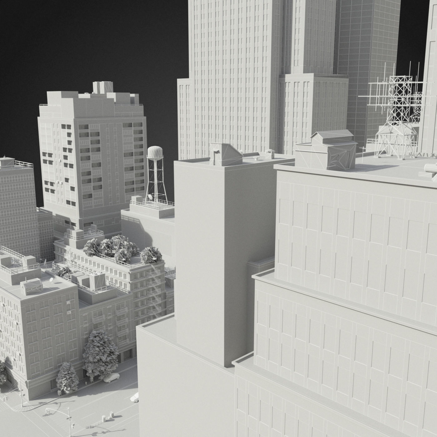 Realistic City District H30-A8 3D model_23