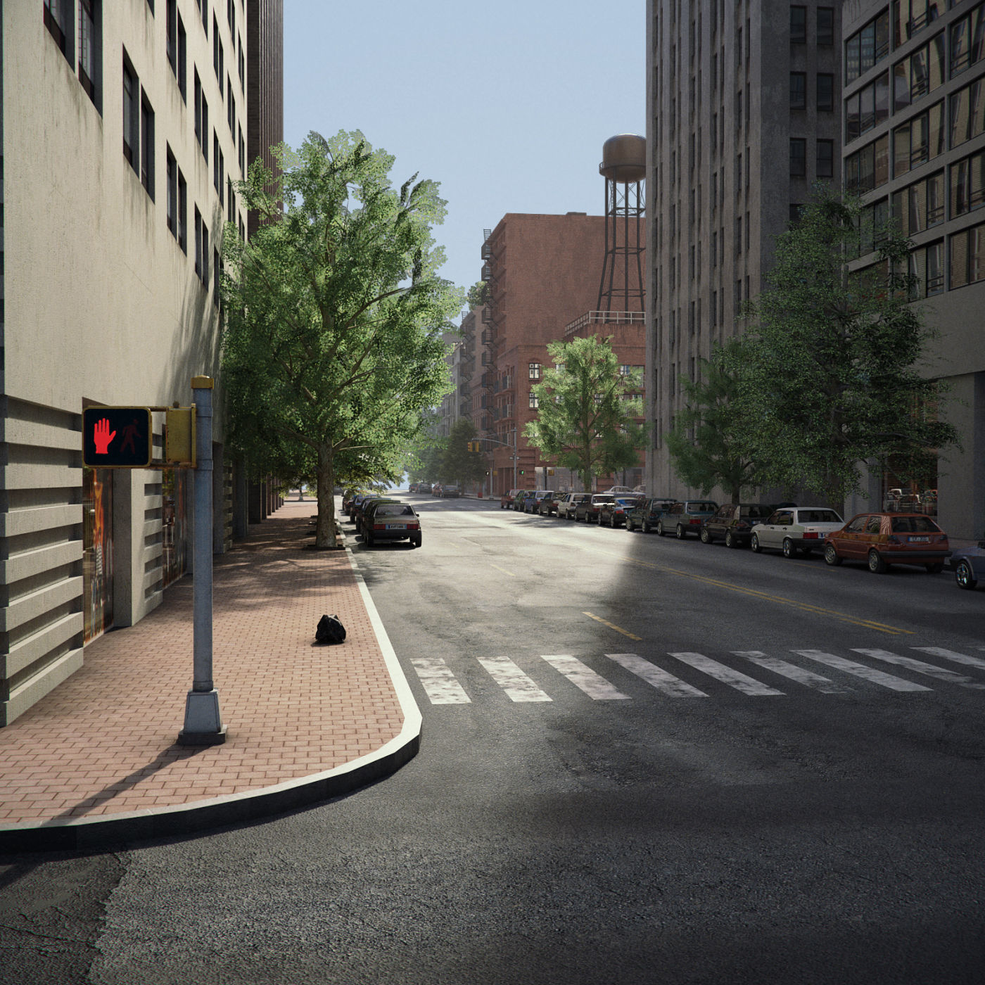 Realistic City District H30-A8 3D model_6