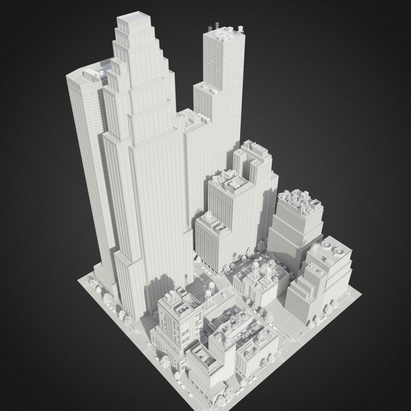 Realistic City District H30-A8 3D model_15