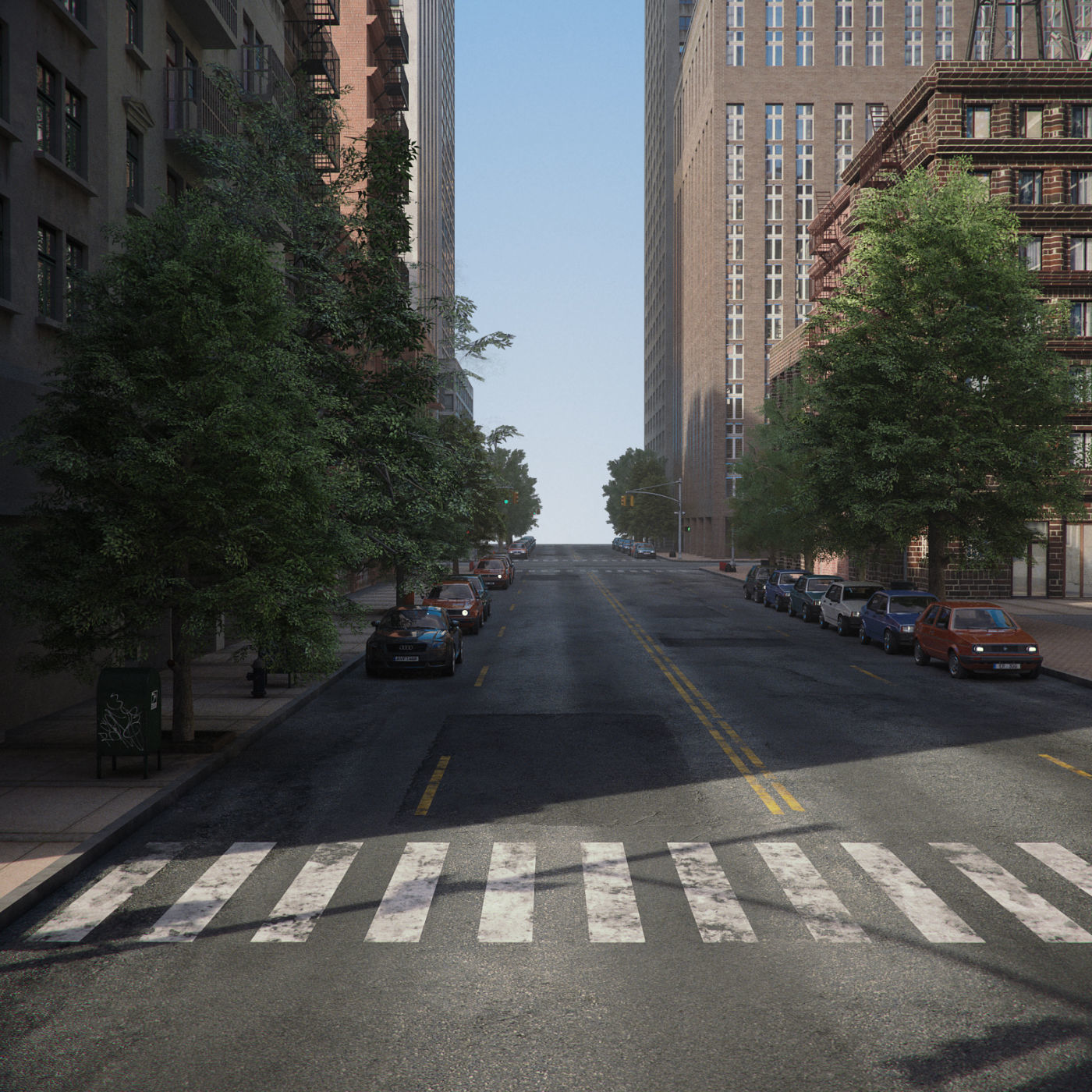 Realistic City District H30-A8 3D model_7