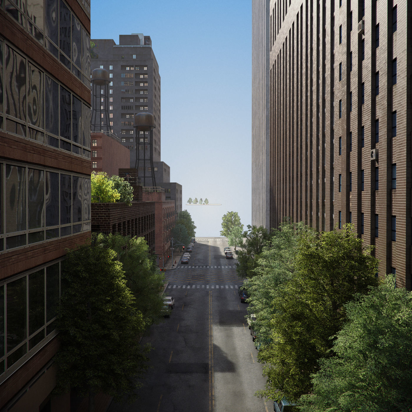 Realistic City District H30-A8 3D model_5