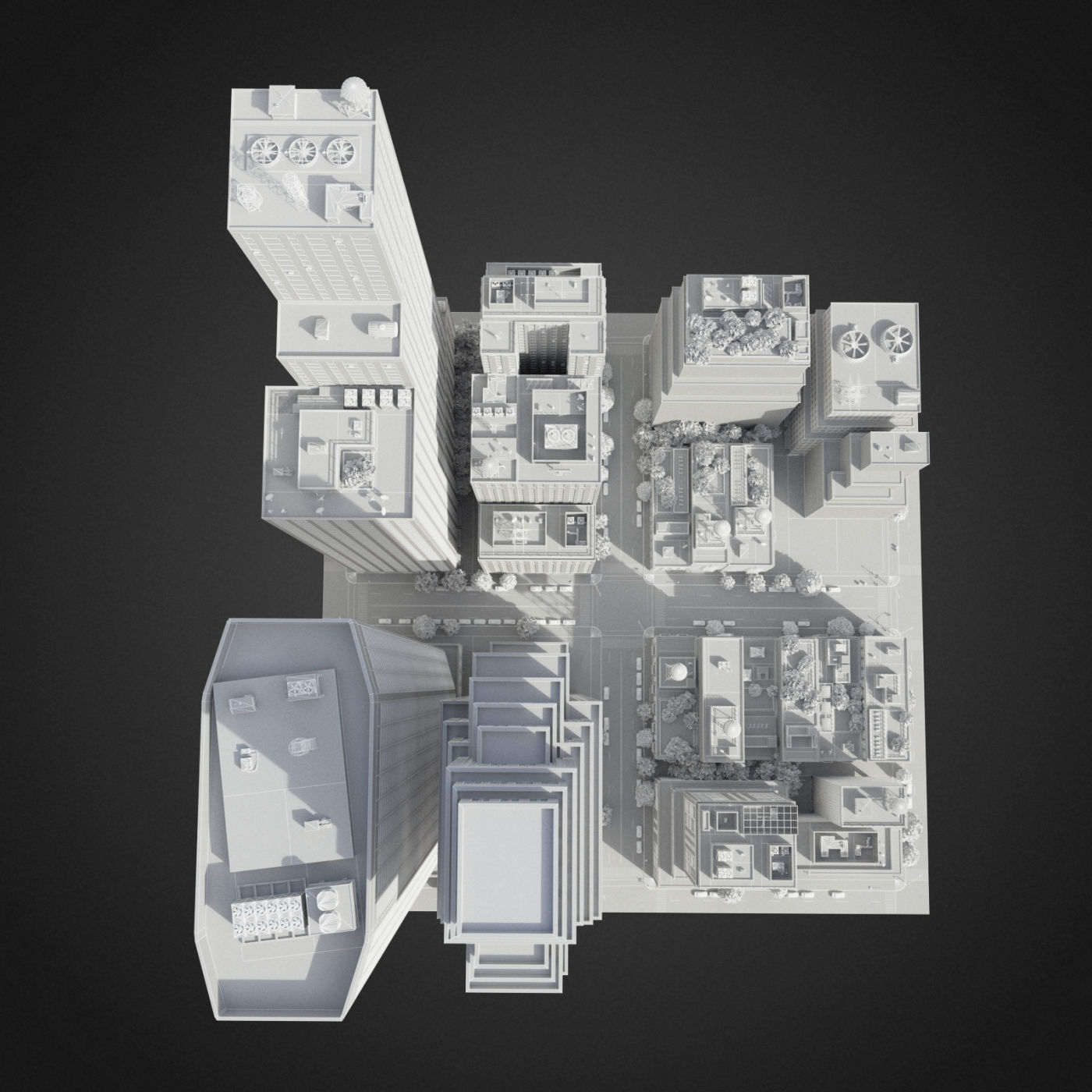 Realistic City District H30-A8 3D model_24