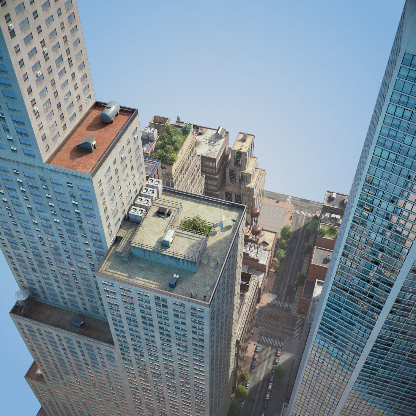 Realistic City District H30-A8 3D model_8