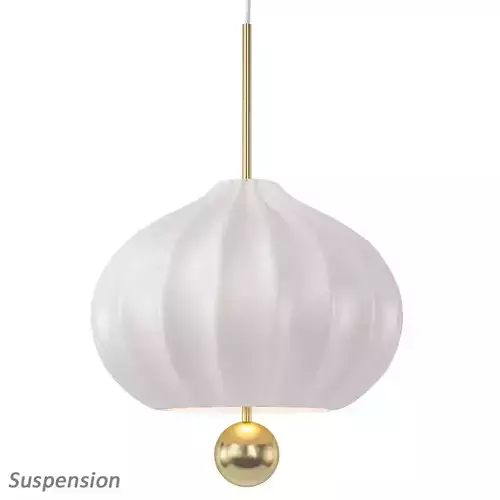 Suspension pendant light gold 3D model