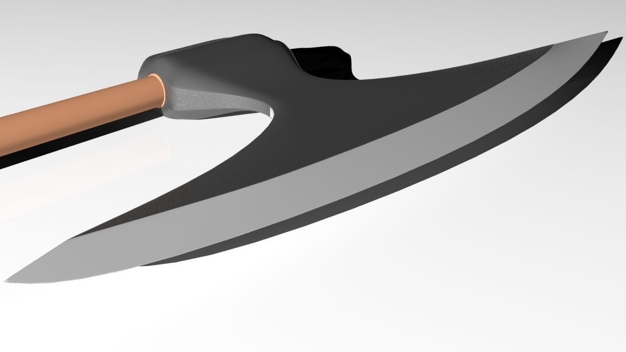 Medieval war axe Free low-poly 3D model_1