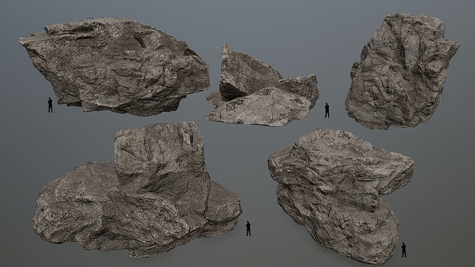 Rock Set Low-poly 3D model