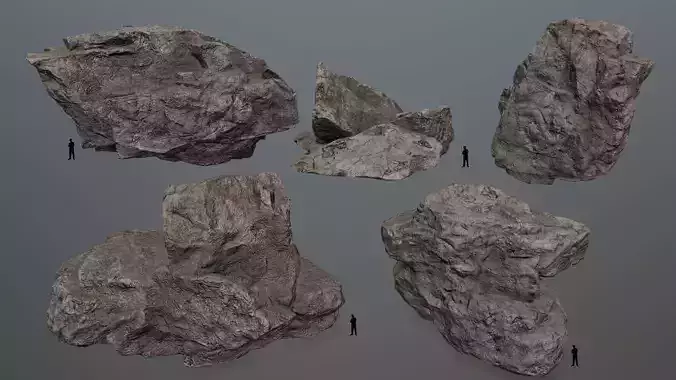Rock Set Low-poly 3D model