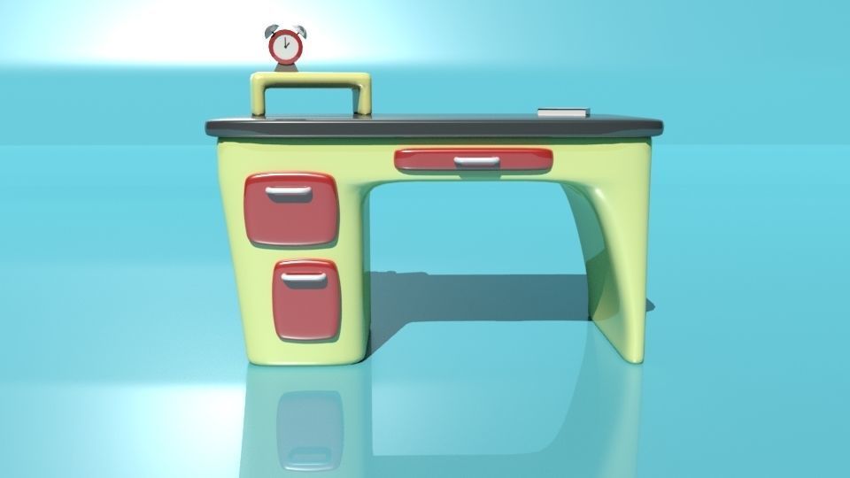 Cartoon table 3D model_2