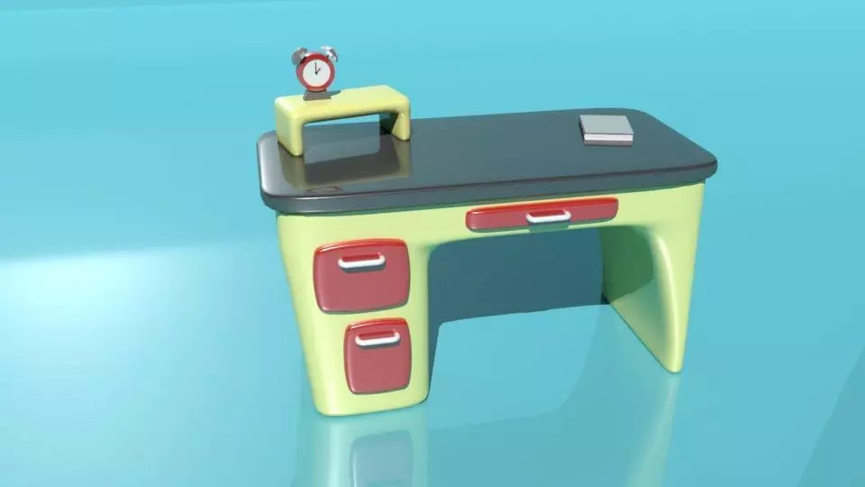 Cartoon table 3D model_0